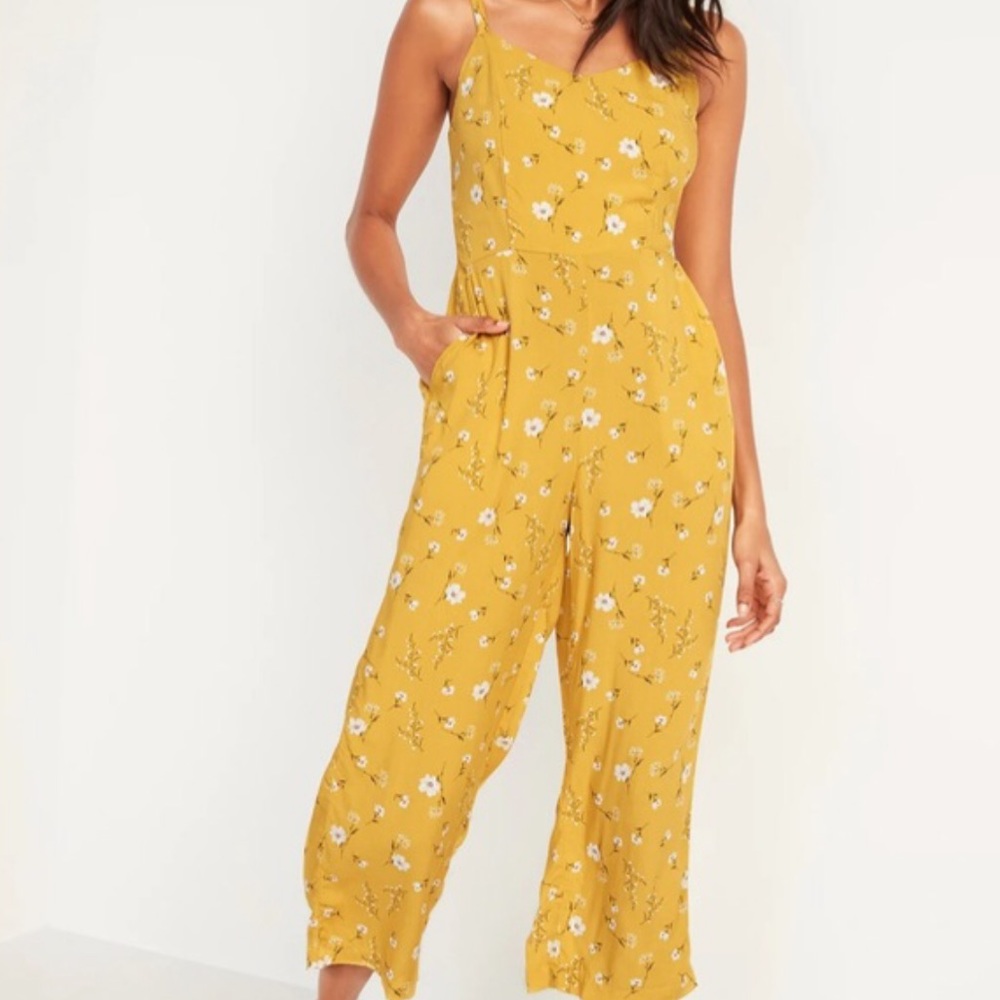 Yellow Floral Old Navy Jumpsuit